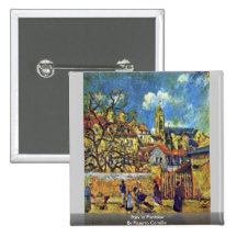 Park In Pontoise By Pissarro Camille Pinback Button