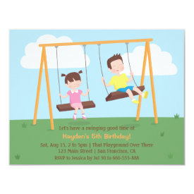 Park Playground Kids Birthday Party Invitations