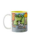 Park Walk With Cat, Dogs & Baby Mug