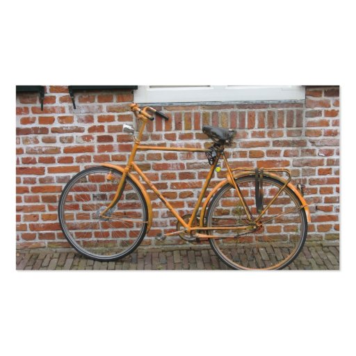 Parked Bicycle and a Brick Wall Small Photo Card Business Card