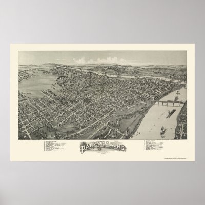 Parkersburg, WV Panoramic Map - 1899 Print by lc_maps