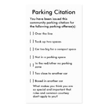 Parking Citation Business Cards