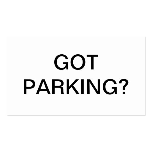Parking issue business cards (front side)