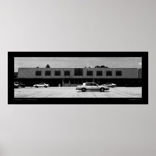 Parking Lot Composition Urban Abandoned Building print