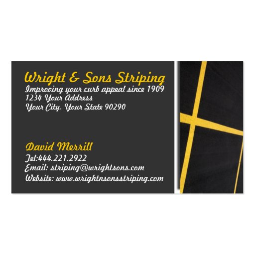 Parking Lot Striping Business Card (front side)