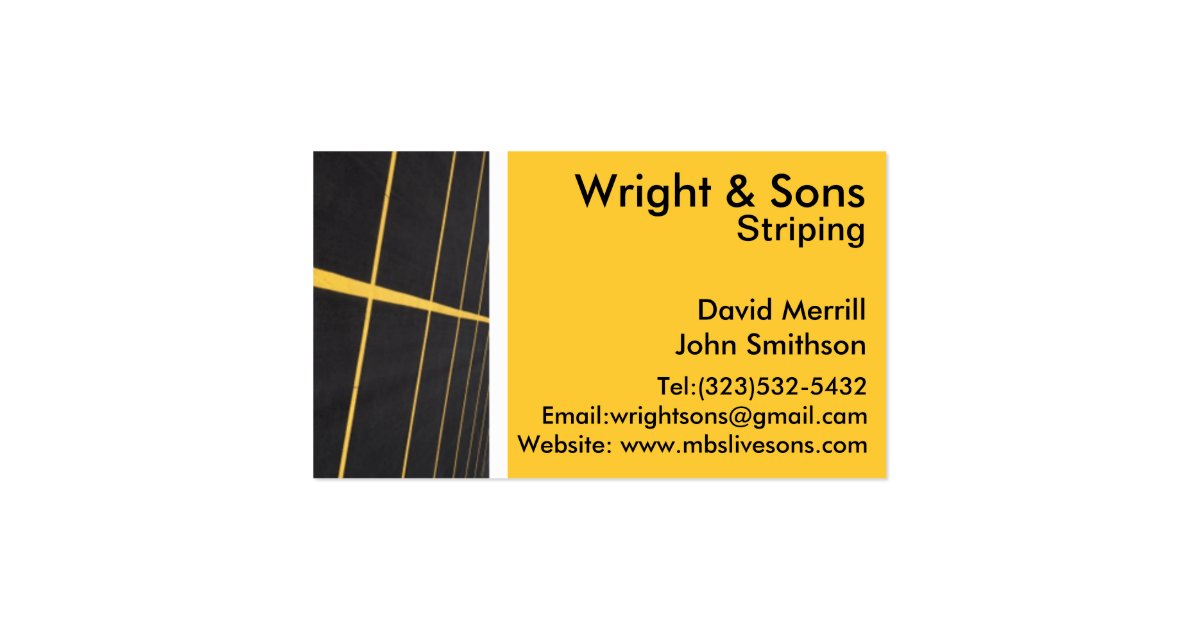Parking lot striping business card Zazzle