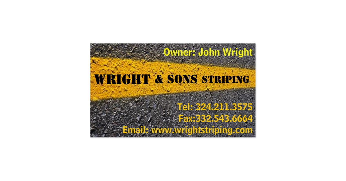 Parking Lot Striping Business Card Zazzle