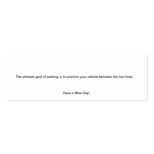 Parking Ticket Business Card Template (front side)