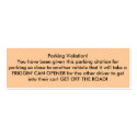 Parking Violation! business cards