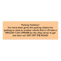 Parking Violation! business cards by ReseeCupGa Parking Violation! business cards