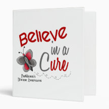 Parkinson’s Disease Butterfly 2 Believe In A Cure Vinyl Binder