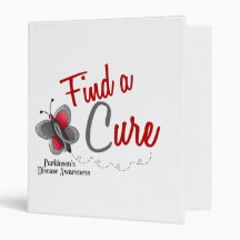 Parkinson’s Disease Butterfly 2 Find A Cure 3 Ring Binder