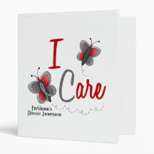 Parkinson’s Disease Butterfly 2 I Care 3 Ring Binder