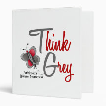 Parkinson’s Disease Butterfly 2 Think Grey 3 Ring Binder