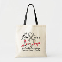 Parkinsons Disease Believe Heart Collage Canvas Bag