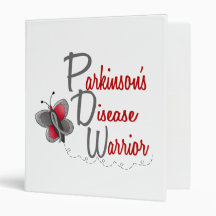 Parkinson's Disease Butterfly 2 Warrior 3 Ring Binders