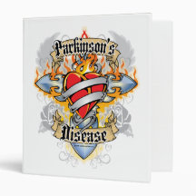 Parkinson's Disease Cross & Heart Vinyl Binders