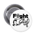 Parkinsons Disease Fight Like A Girl - Retro Girl buttons