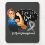 Parkinsons Disease Fight Like a Girl Rosie Riveter mousepads