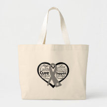 Parkinsons Disease Heart Ribbon Collage Bag
