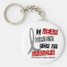 Parkinsons Disease I WEAR GREY FOR MY GRANDPA 37 Keychain