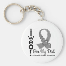 Parkinsons Disease Ribbon For My Dad Keychain