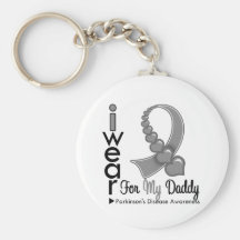 Parkinsons Disease Ribbon For My Daddy Keychain