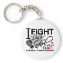 Parkinson's Fight Like A Girl Dad 11 Key Chain