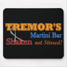 Parkinson's Tremor's Martini Bar Shaken Design Mouse Pads