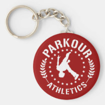 artsprojekt, parkour, sport, running, athlete, Keychain with custom graphic design