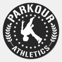parkour, athlete, free running, sport, running, flip, Sticker with custom graphic design