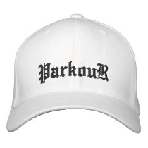 ParkouR Flexfit Hat (White) embroidered hats