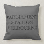 Parliament Station Melbourne Throw Pillow pillows