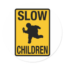 Parodia gorda de la placa de calle del niño de los calcomanías