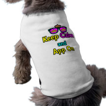 Parody Hipster Crown Sunglasses Keep Calm And App Pet T-shirt