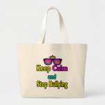 Parody Hipster  Keep Calm And Stop Bullying Canvas Bags