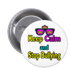 Parody Hipster  Keep Calm And Stop Bullying Pinback Button