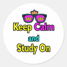 Parody Hipster Keep Calm And Study On Sticker
