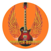 Parrish-Hundley Winged Guitar Sticker