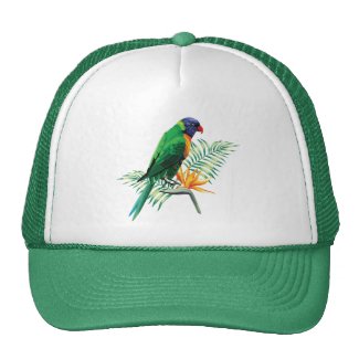 Parrot And Flower Trucker Hat
