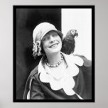 Parrot and Happy Lady 1924 Print