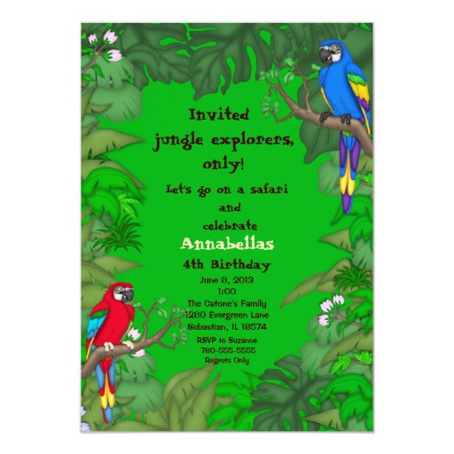 Parrot Jungle Birthday Invitation