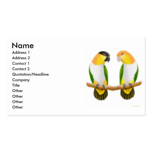 Parrot Love Profile Card Business Card (front side)