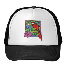 Parrot & Macaw in the Jungle Hats