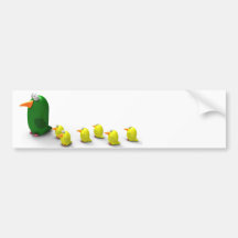 Parrot mom and chicks bumper sticker