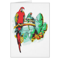 Parrot Trio Greeting Cards