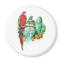 Parrot Trio Refrigerator Magnets