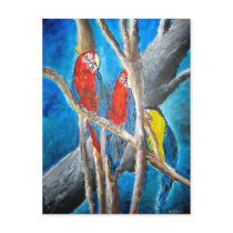 parrot tropical oil painting art print postcards