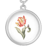 Parrot Tulip Flower Butterfly Watercolor Custom Necklace