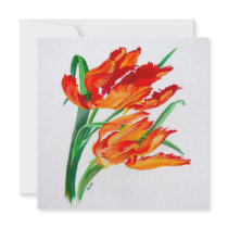 Parrot Tulip (Square) Custom Invitations